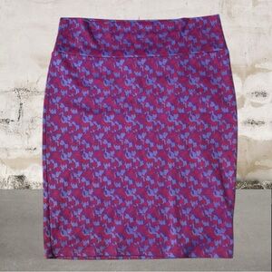 LuLaRoe Vibrant Purple and Blue Cassie Pencil Skirt Size XL